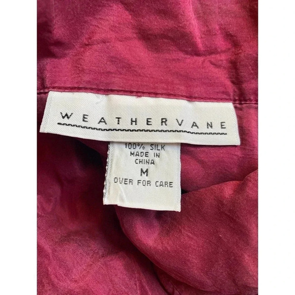 Weathervane 100% Silk Buttons Down Blouse Women Size M - Picture 3 of 5